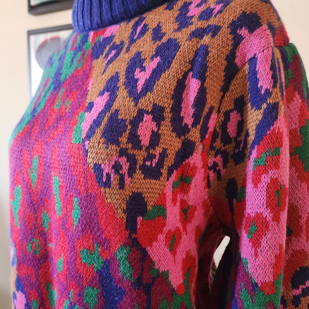 🔥FARM Rio Mixed Leopard Pop Sweater Dress - Picture 13 of 17